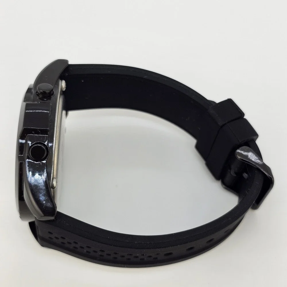 Men's Digital Watch 48MM Black Case Black Plastic Bands New Battery‎